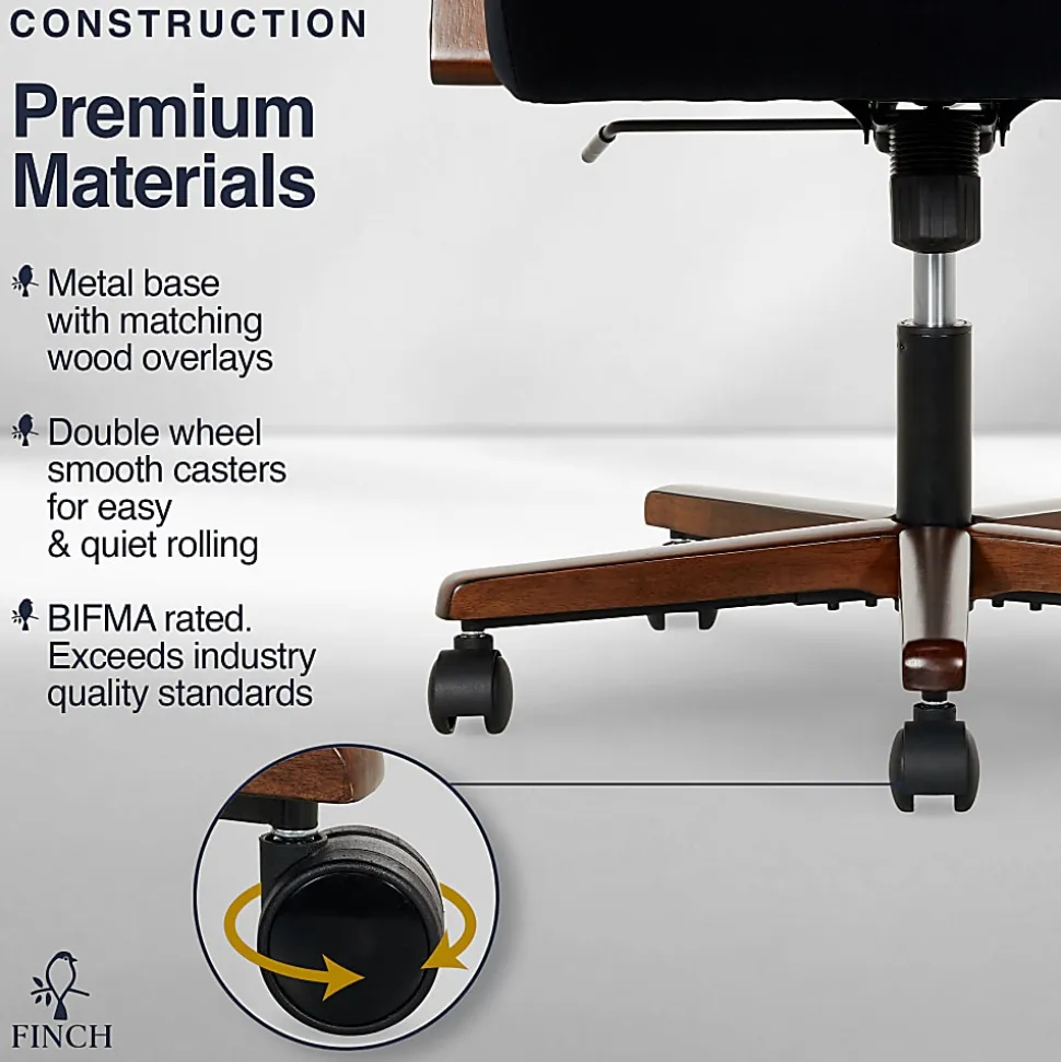 Finch NEO ONE Ergonomic Fabric Hi-Back Executive Office Chair, Black