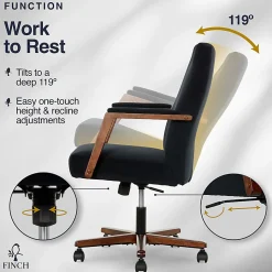Finch NEO ONE Ergonomic Fabric Hi-Back Executive Office Chair, Black