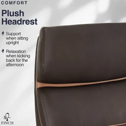 Finch Neo Two Ergonomic Vegan Leather Mid-Back Executive Office Chair, Brown/Cognac