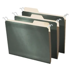 Find It® Tab-View Hanging File Folders, Letter Size, 70% Recycled, Green, Pack Of 20