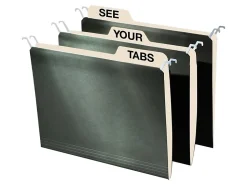 Find It® Tab-View Hanging File Folders, Letter Size, 70% Recycled, Green, Pack Of 20
