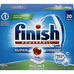 Finish® Powerball® Dishwasher Detergent Tabs, Fresh Scent, Box Of 20
