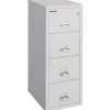FireKing® 25"D Vertical 4-Drawer Legal-Size Fireproof File Cabinet, Metal, Platinum, White Glove Delivery
