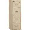 FireKing® Turtle 22-1/8"D Vertical 4-Drawer Insulated Fireproof File Cabinet, Parchment, Dock-To-Dock Delivery