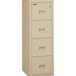 FireKing® Turtle 22-1/8"D Vertical 4-Drawer Insulated Fireproof File Cabinet, Parchment, Dock-To-Dock Delivery