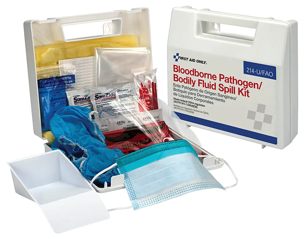 First Aid Only Blood Borne Pathogen Spill Cleanup Kit, 8"H x 2-1/2"W x 9"D