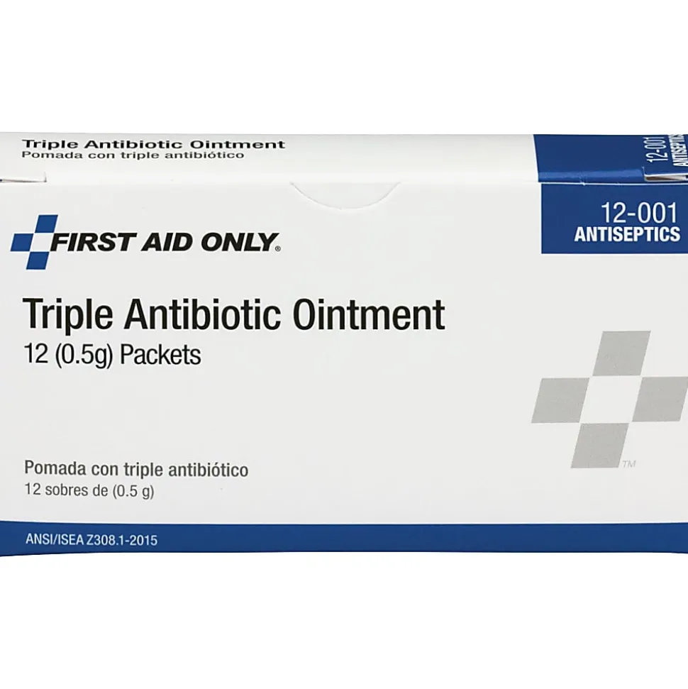 First Aid Only™ Triple Antibiotic Ointment Packets, 0.5 Gram, Box Of 12
