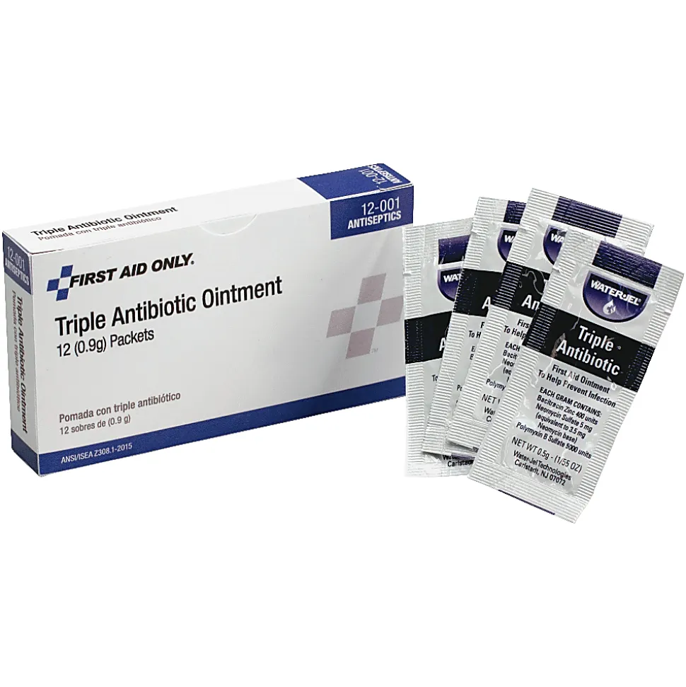 First Aid Only™ Triple Antibiotic Ointment Packets, 0.5 Gram, Box Of 12