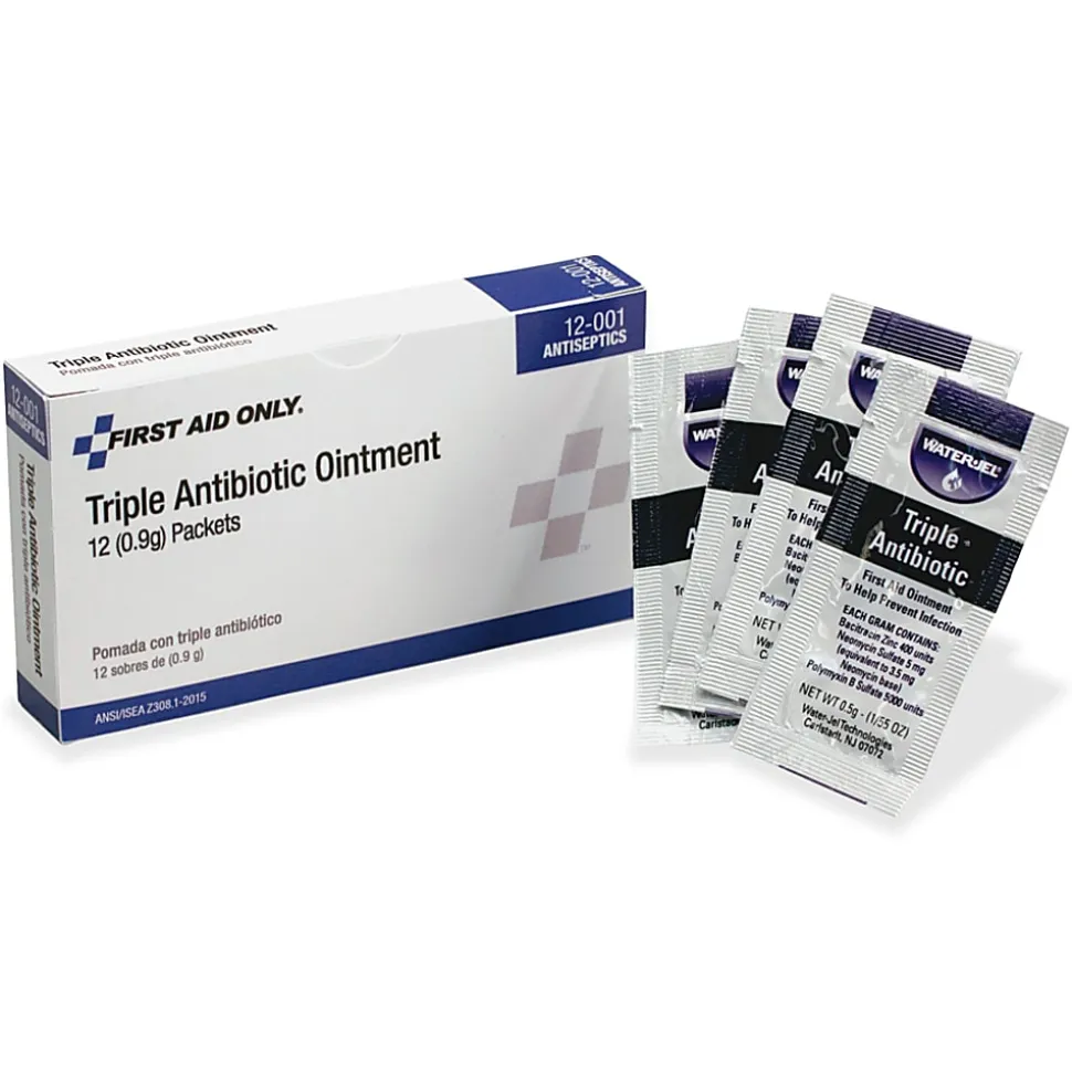 First Aid Only™ Triple Antibiotic Ointment Packets, 0.5 Gram, Box Of 12