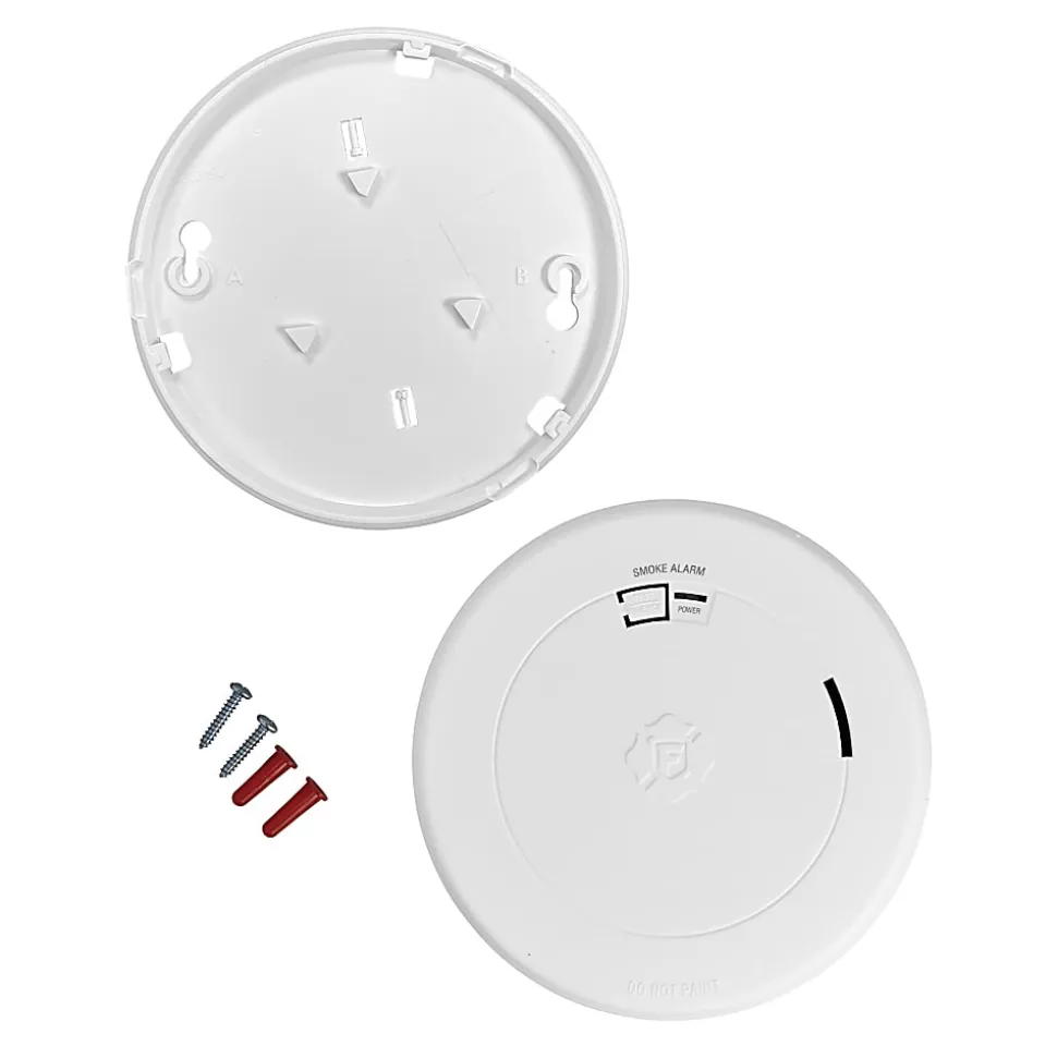 First Alert SM210 Sealed 10-Year-Battery Smoke Alarm With Slim Profile Design, 5-3/16”L x 8-1/2”W x 8-1/2”D, White