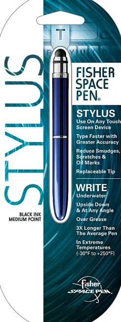 Fisher Bullet Touch Stylus And Space Pen Combo, Bold Point, 1.0 mm, Chrome Barrel, Black Ink