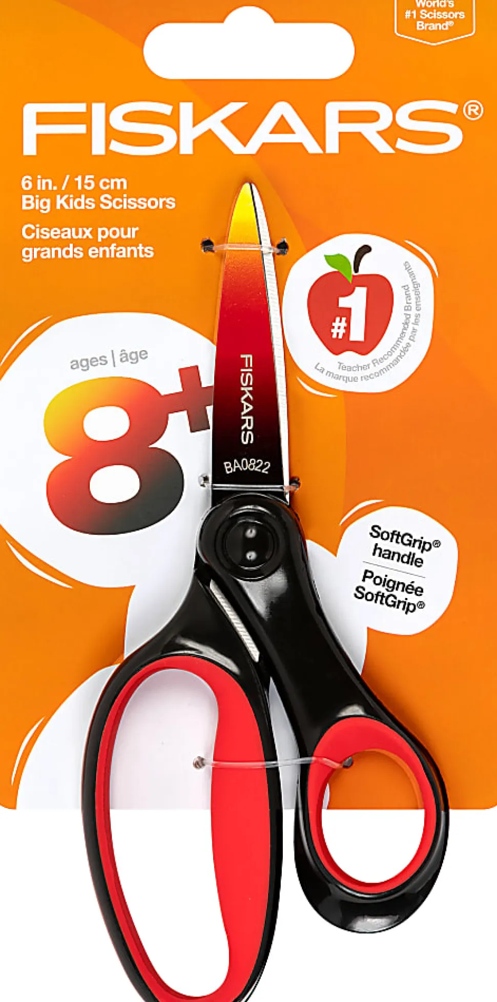 Fiskars® Big Kids' Scissors, 6", Pointed, Assorted Ombre Colors