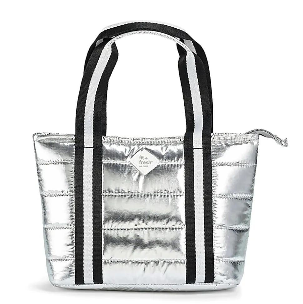 Fit & Fresh Harper Lunch Bag, 7-1/2"H x 9-3/4"W x 5”D, Silver