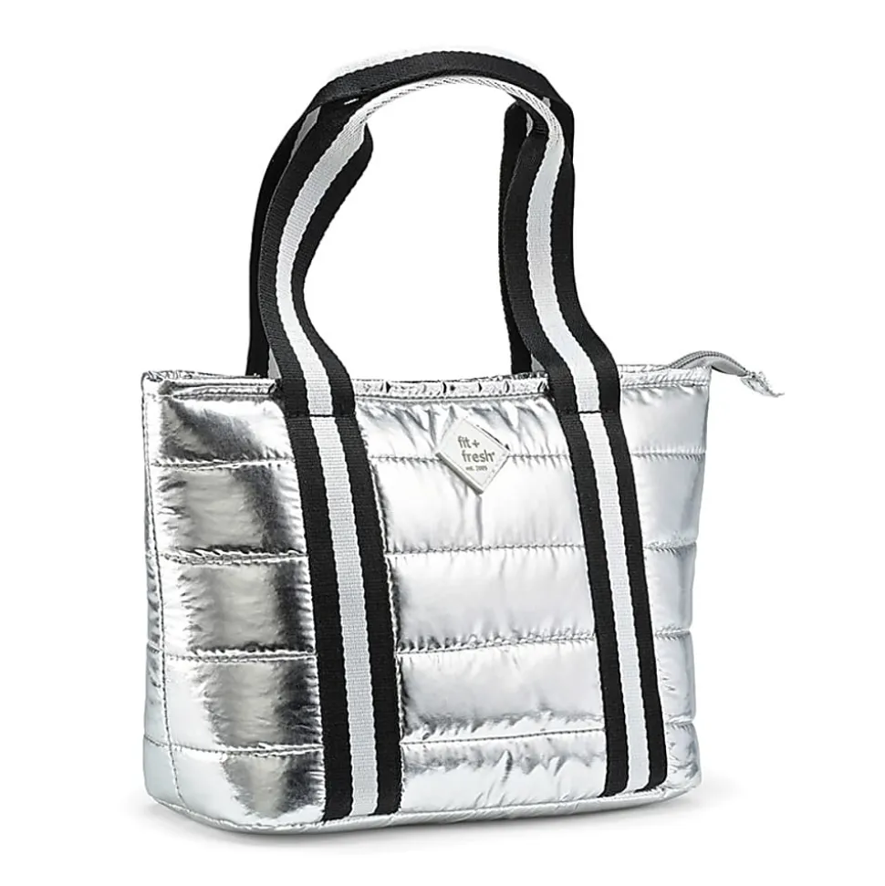 Fit & Fresh Harper Lunch Bag, 7-1/2"H x 9-3/4"W x 5”D, Silver