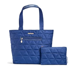 Fit & Fresh Metro 2-In-1 Quilted Lunch Tote, 14”H x 6”W x 18”D, Navy Blue