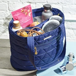 Fit & Fresh Metro 2-In-1 Quilted Lunch Tote, 14”H x 6”W x 18”D, Navy Blue