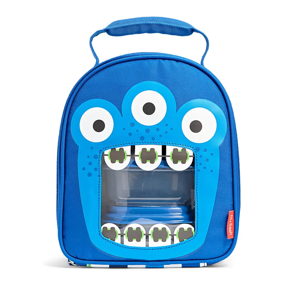 Fit & Fresh Monster Kit Lunch Bag, 9-1/4”H x 4-1/4”W x 7-3/4”D, Blue