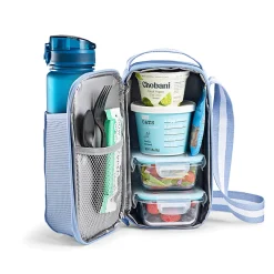 Fit & Fresh Nina Bottle Bag, 10”H x 4”W x 5-1/2”D, Light Blue