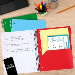 Five Star® Color Coded Notebook Plus Study App, 1 Subject, Wide Ruled, 8