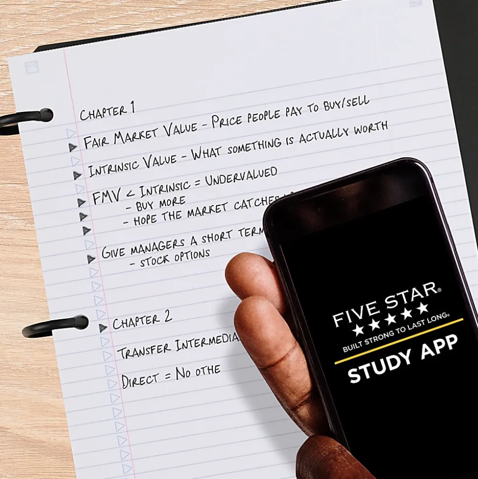 Five Star Flex® Refillable Notebook Plus Study App, 60 Sheets, College Ruled, Color Chosen For You