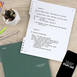 Five Star® Insertable Notebook Paper Plus Study App, College Ruled, 9