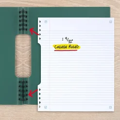 Five Star® Insertable Notebook Paper Plus Study App, College Ruled, 9