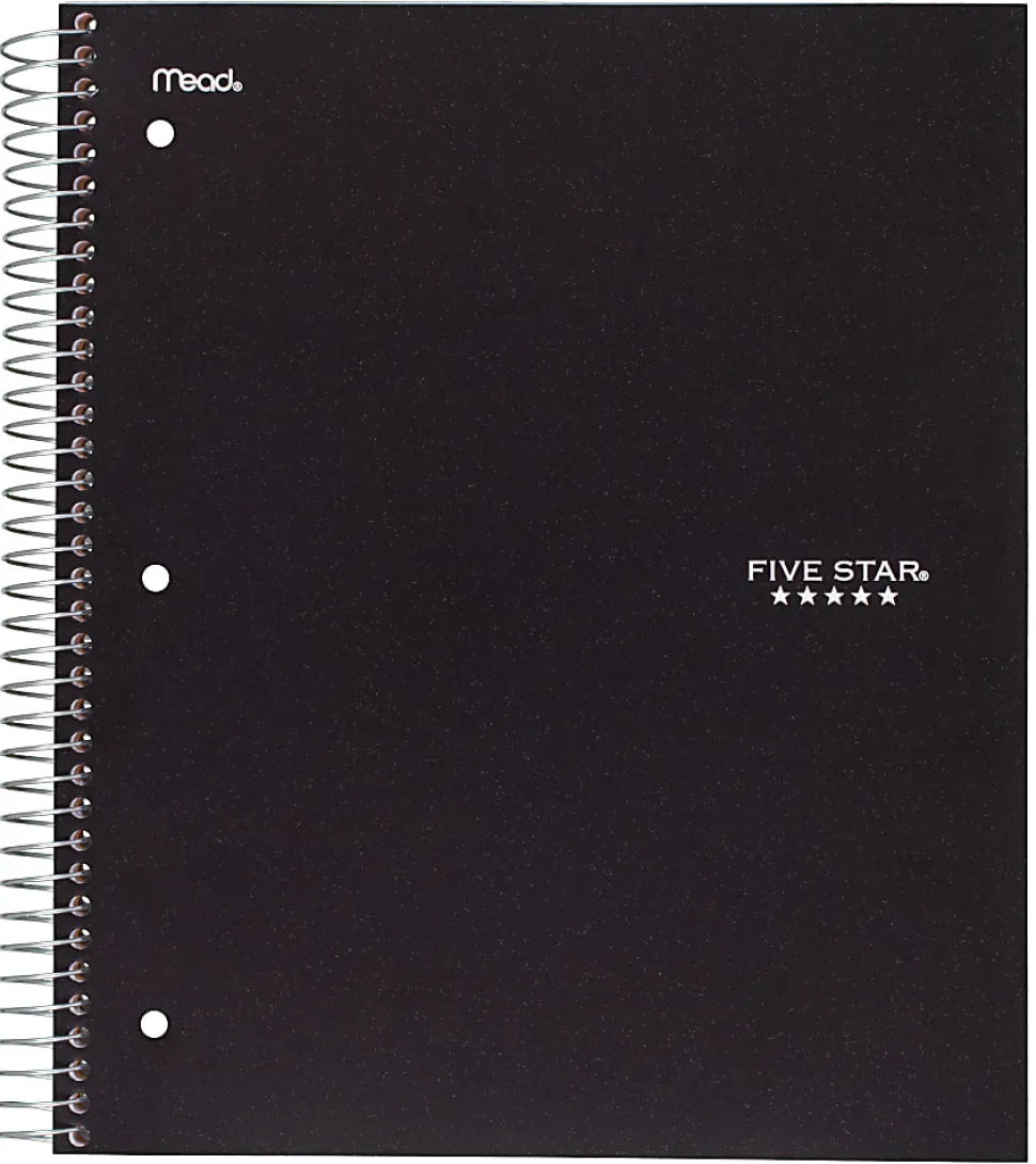 Five Star® Notebook, 8 1/2" x 11", 5 Subjects, College Ruled, 200 Sheets, Assorted Colors (No Color Choice)