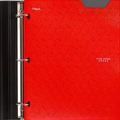 Five Star® 2-Pocket Stay-Put Plastic Folder, Fire Red