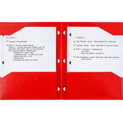 Five Star® 2-Pocket Stay-Put Plastic Folder, Fire Red