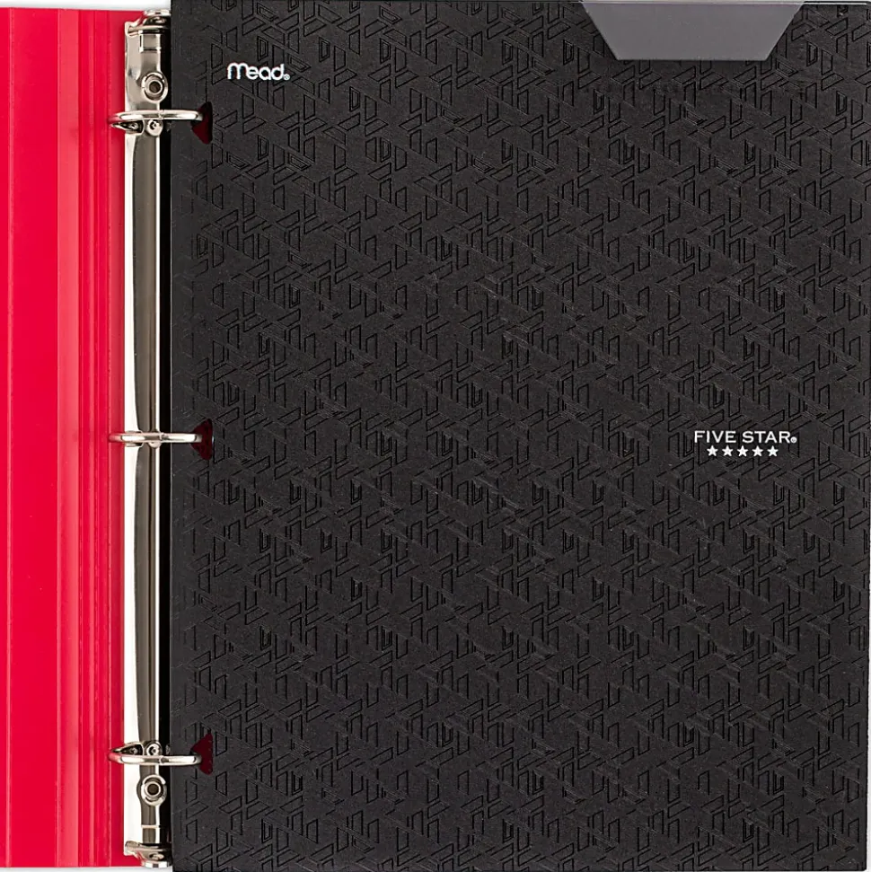 Five Star® 2-Pocket Stay-Put Plastic Folder, Black