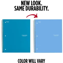 Five Star® Spiral Notebook Plus Study App, 3 Subject, Wide Ruled, 8