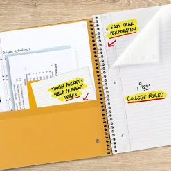 Five Star® Spiral Notebook Plus Study App, 3 Subject, College Ruled, 8 1/2