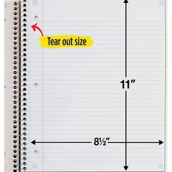 Five StarĀ® Wire-Bound Notebook, 8-1/2" x 11", 5 Subject, College Ruled, 200 Sheets, Black