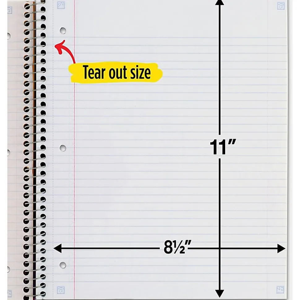 Five Star® Wire-Bound Notebook, 8-1/2" x 11", 5 Subject, College Ruled, 200 Sheets, Black