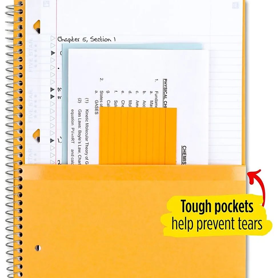 Five Star® Wire-Bound Notebook, 8-1/2" x 11", 5 Subject, College Ruled, 200 Sheets, Black
