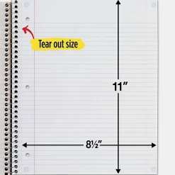 Five StarĀ® Wire-Bound Notebook, 8-1/2" x 11", 1 Subject, College Ruled, 100 Sheets, Amethyst Purple