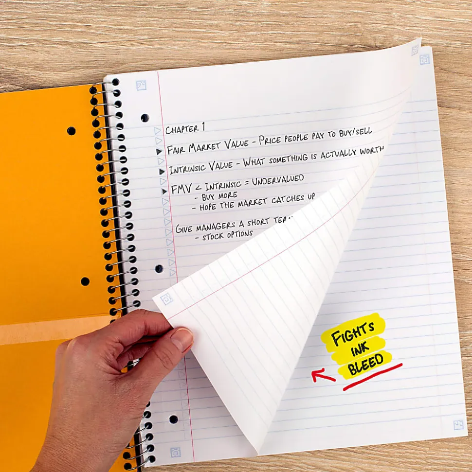 Five Star® Wirebound Notebook Plus Study App, 1 Subject, College Ruled, 8 1/2" x 11", Sky Blue