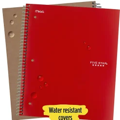 Five Star® Wirebound Notebook Plus Study App, 3 Subject, College Ruled, 8 1/2