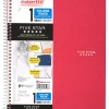 Five Star® Wirebound Notebook Plus Study App, 1 Subject, College Ruled, 8 1/2" x 11", 100 Sheets, Fire Red