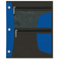 Five Star® Zipper Three-Hole Punched Pencil Pouch, Assorted Colors