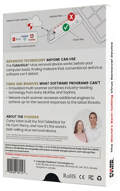 FixMeStick® Virus Removal, For 3 Devices, 1-Year Subscription, USB Flash Drive