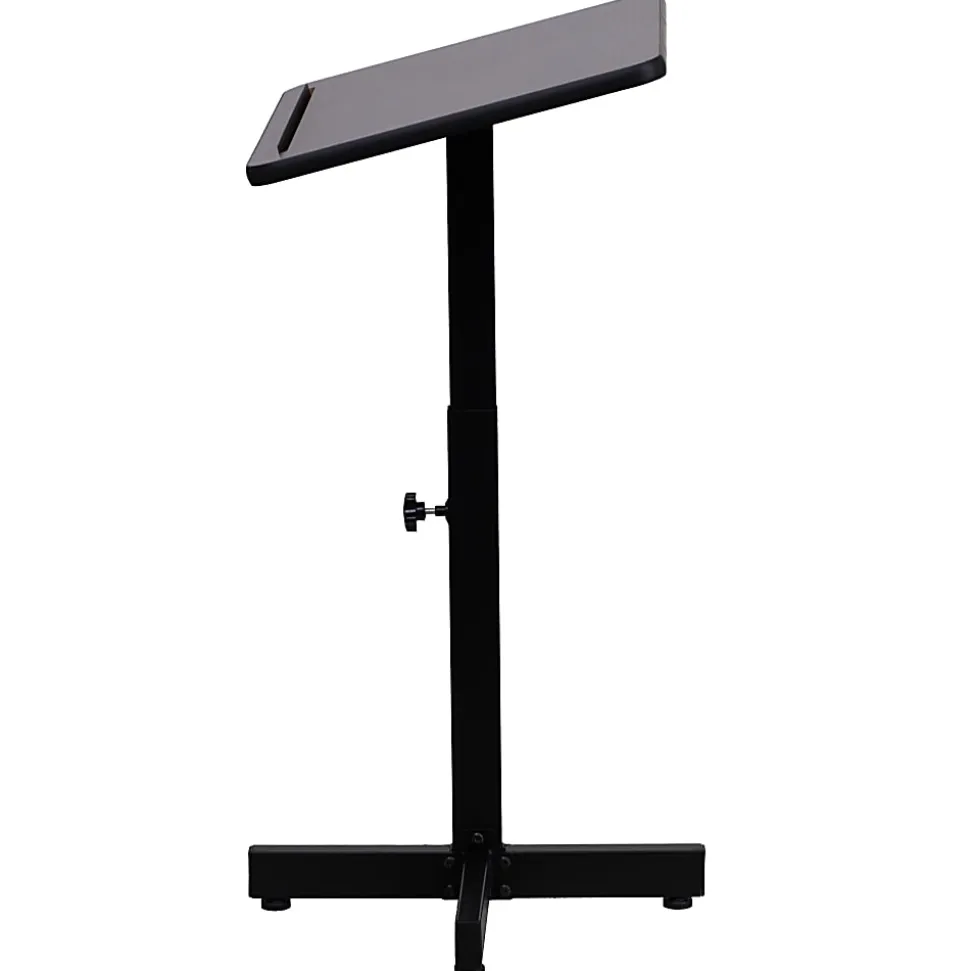 Flash Furniture Adjustable-Height Metal Lectern, 48"H x 20"W x 18-1/4"D, Mahogany