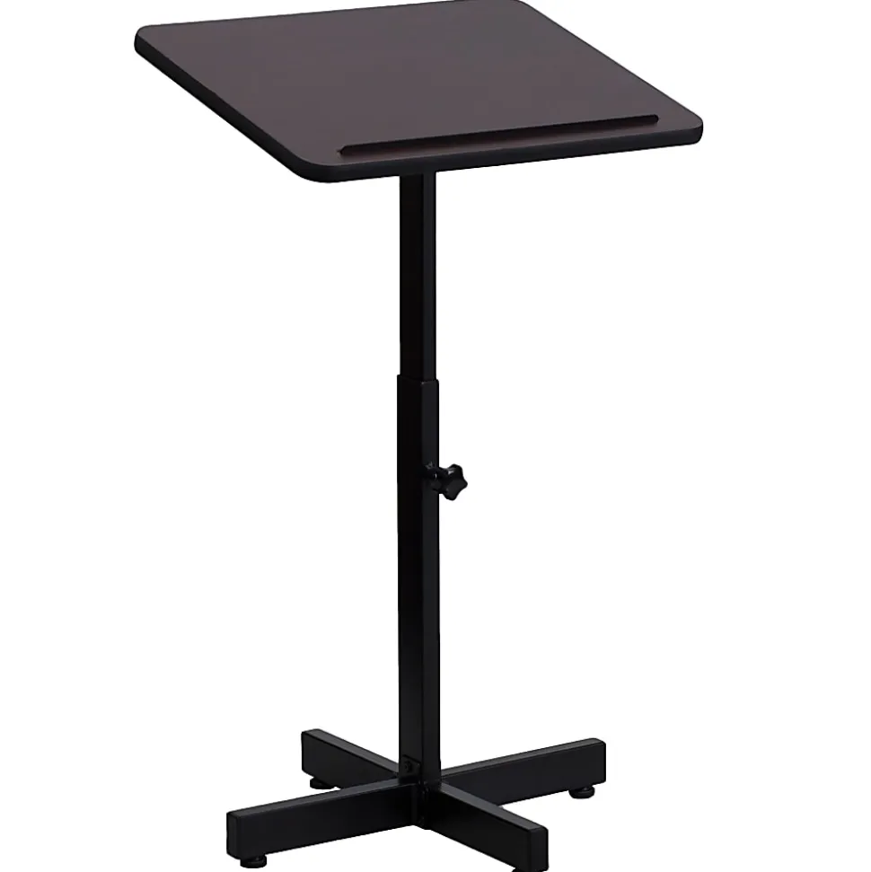 Flash Furniture Adjustable-Height Metal Lectern, 48"H x 20"W x 18-1/4"D, Mahogany