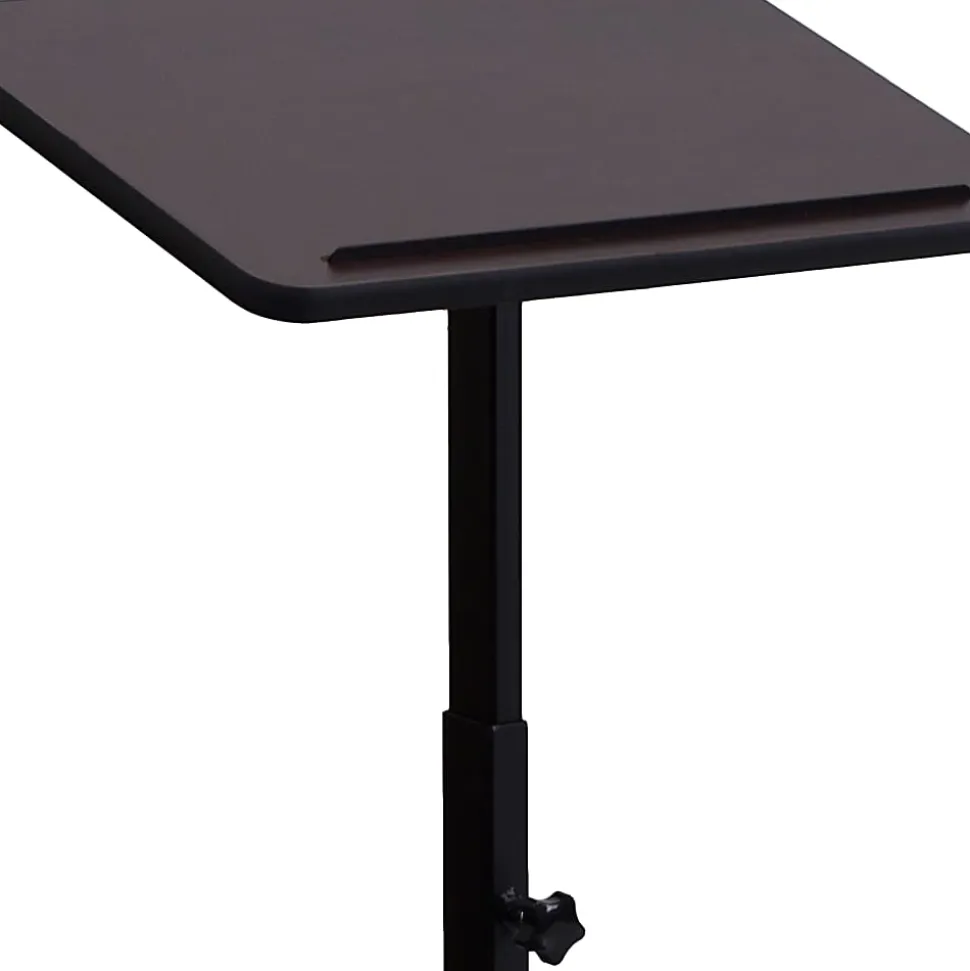 Flash Furniture Adjustable-Height Metal Lectern, 48"H x 20"W x 18-1/4"D, Mahogany
