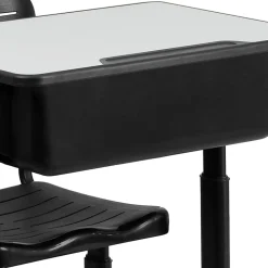 Flash Furniture Adjustable Pedestal Frame Student Desk And Chair, Gray