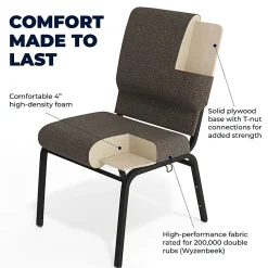 Flash Furniture Advantage Church Chair, Fossil/Black, PCHT113