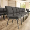 Flash Furniture Advantage Church Chair, Charcoal Gray/Silver Vein, PCHT111