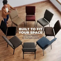 Flash Furniture Advantage Church Chair, Charcoal Gray/Silver Vein, PCHT111