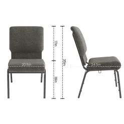 Flash Furniture Advantage Church Chair, Charcoal Gray/Silver Vein, PCHT111