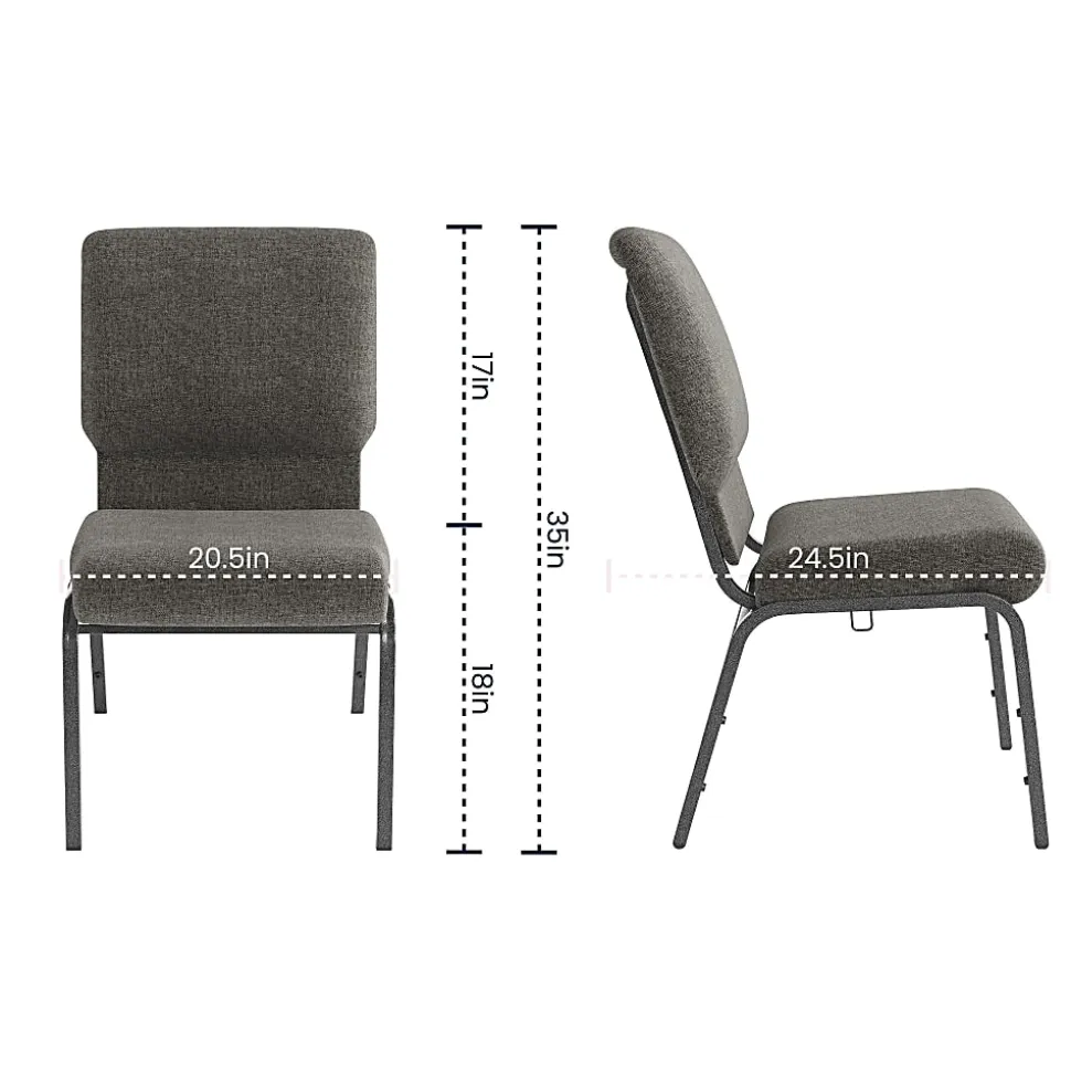 Flash Furniture Advantage Church Chair, Charcoal Gray/Silver Vein, PCHT111